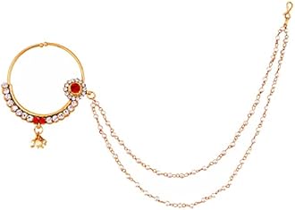 Lucky Jewellery Wedding Designer Gold Plated Dulhan Choker Bridal Set with sheeshpatti for Girls & Women (2475-L1ZS-KD124-), one size, Gold, Cubic Zirconia