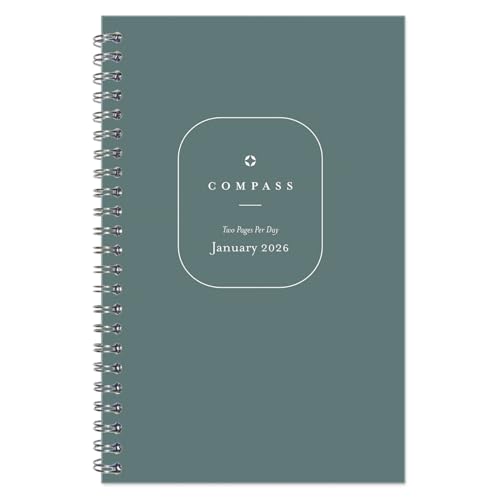 FranklinCovey - Compass Two Page Per Day Wire-Bound Planner (Jan 2026 - Dec 2026, Classic)