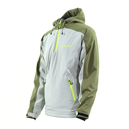 StormSkin Gale Pullover – Olive/Moss/Chart | Waterproof, Windproof Soft-Shell Hoodie for Fishing & Outdoor Use3