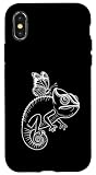 Custodia per iPhone X/XS Chameleon Line Art con motivo erpetologico Butterfly Design