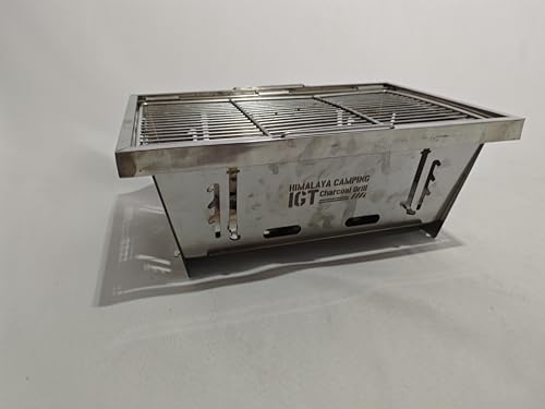 Himalaya Camping Charcoal Grill for IGT Table, Folding Stainless Steel
