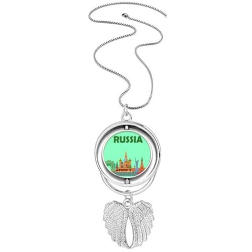 Collier ailes d'ange Kremlin graffiti en acier pour look russe original