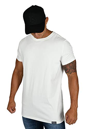YoungLA Mens Minimalist Fitted T-Shirts | Long Drop Cut Tee | Workout Gym 411