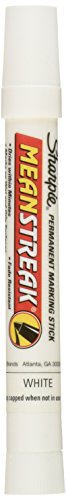 Sharpie Mean Streak Permanent Marking Stick, Bullet Tip, White (Pack of 12) - 85018