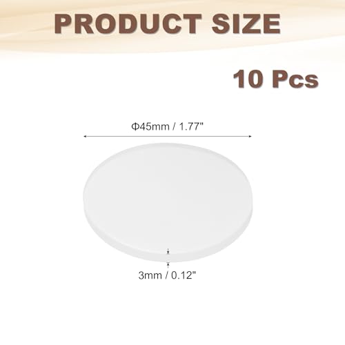 PATIKIL Runde Silikongummiplatte 10 Stück 45mm Außendurchmesser x 3mm Dicke Runde Silikondichtungspuffer Pads Stoßdämpfer Für Heimwerker Antivibrations Rutschdichtung Durchscheinend