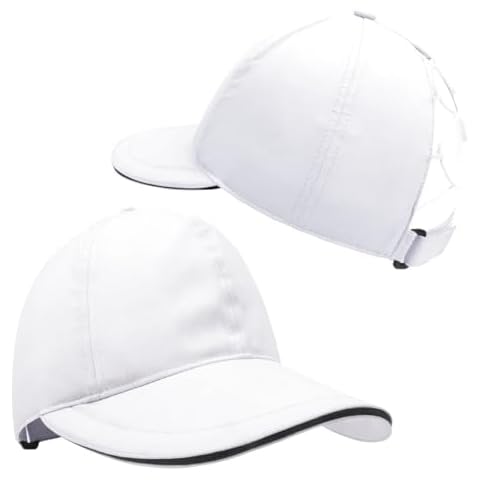 Womens Criss Cross Ponytail Baseball Cap Sun Hats, UV Protection Hat Running Cap,Quick Drying Sports Cap for Womens and Mens (US, Alpha, One Size, White) Cover