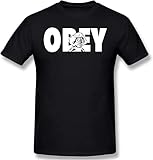 They Live Obey T Shirt 2021 Summer New Classic Fit Short Sleeves Novelty Cotton Shirt Mens Black Hemden(Small)