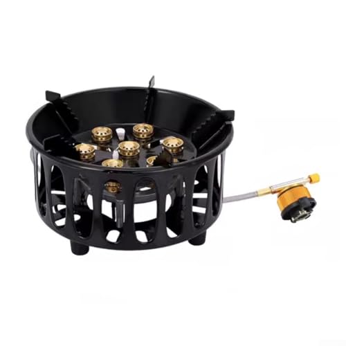 Réchaud à gaz de camping 16800 W, réchaud à gaz portable coupe-vent avec tête de poêle à 7 c urs, brûleur à gaz réglable pour cuisine en plein air, trekking, pique-nique (B)