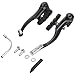 Aluminum Alloy V Brake for Mountain for Bike, Front and Rear Set with Linear Spring and 110mm Reach, Includes Hardware (Black)（Black）