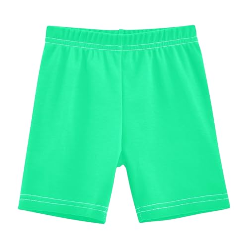 CHIFIGNO Medium Spring Green Girls' Cartwheel Shorts Under Dress Bike Shorts Cotton Dance Short Clothes for Kids Size 10