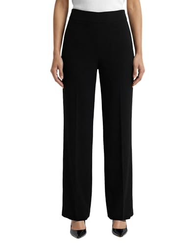 Image of Anne Klein Women's Anne Klein Women's High Rise Pull on Wide Leg Pant, Anne Black, M