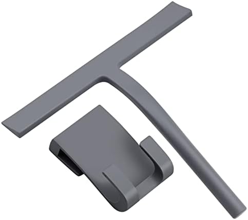 Bathroom Squeegee, Silicone Shower Squeegee Grey Window Squeegee With Hanging Hook for Glass for Bathroom Cleaning Window Screen Wiper Cleaner