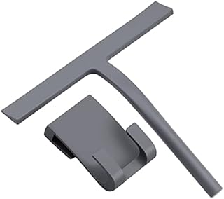 Bathroom Squeegee, Silicone Shower Squeegee Grey Window Squeegee With Hanging Hook for Glass for Bathroom Cleaning Window Screen Wiper Cleaner