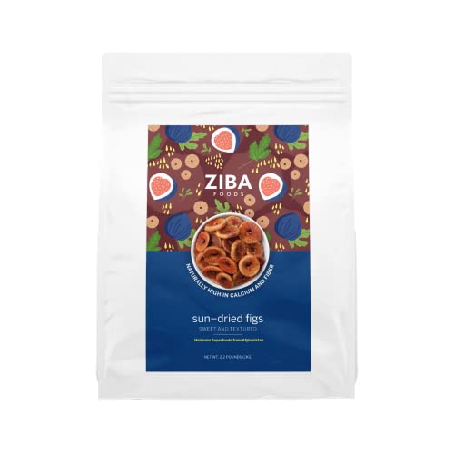 Ziba Foods Wild Grown Sun-Dried Figs | Non-GMO, Whole 30 Friendly & Paleo | Wild Grown Superfood Naturally High In Calcium Iron And Fiber No Added Sugar, 2.2 lbs (Pack of 1)