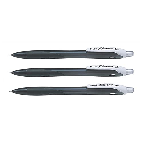 Pilot - Juego de 3 portaminas RexGrip Begreen 0,5 mm negro