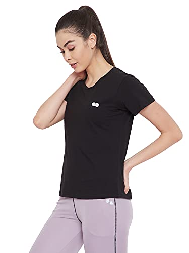 Image of Clovia Women's Cotton Comfort Fit Active T-Shirt