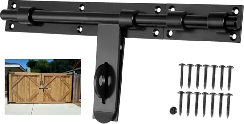 17 Slide Bolt Gate Latch,Thickened for Large Wooden-Metal Gates,Face Mount Weld-Screws on Left-Right Side,Suitable for Kinds of Large Fence-Courtyard Doors, Barn Doors Lock(Patent Pending)