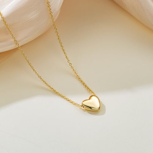 Gold Necklace for Women 14K Gold Pendant Necklaces for Women Charm Beauty Elegance and A Hint of Romance Dainty Heart Pendant Necklaces With Adjustable Length 18in2
