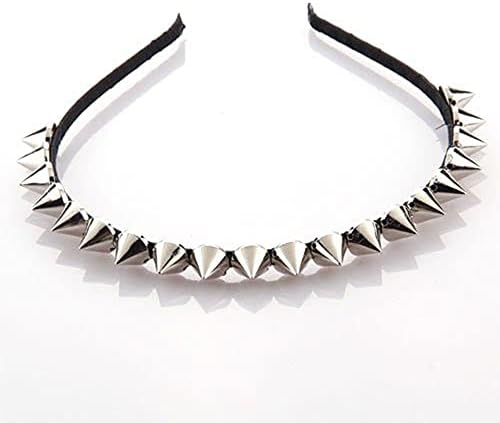 Fashion Cool Headband Silver Spike Rivets Punk Style Party Hair Band Unisex Hair Clips Simple Headwear Non Slip Hair Accessories