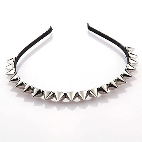 Fashion Cool Headband Silver Spike Rivets Punk Style Party Hair Band Unisex Hair Clips Simple Headwear Non Slip Hair Accessories #TOP1