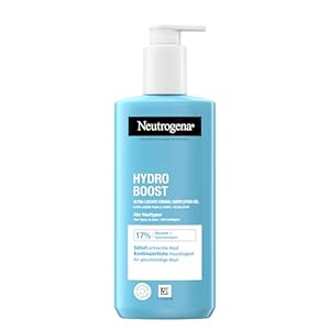 Neutrogena Hydro Boost Bodylotion gel, ultralichte formule voor een soepele huid, hydraterende bodylotion met 17% glycerine + hyaluronzuur, lichaamscrème-gel voor alle huidtypes, 250 ml
