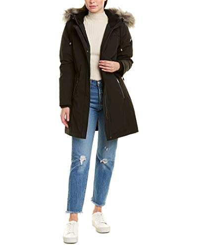 Vince Camuto Hooded Heavyweight Down with Faux Fur Trim V29703X Black LG (US 12-14)