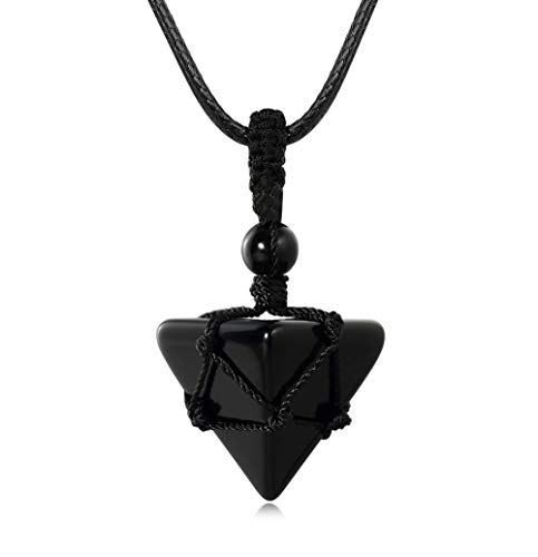Image of XIANNVXI Healing Crystal Necklace for Men Jewelry Gift | Adjustable Black Rope Natural Gemstone Pendant