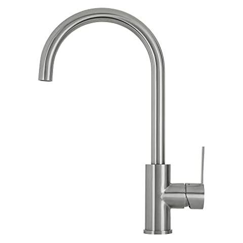 Mizzo Brushed Nickel Coated Stainless Steel Kitchen Tap - Stylish Kitchen Taps to Compliment Existing Decor - Easy to Install Kitchen Sink Tap - Health Focused Mixer Tap for Clean Water Cover