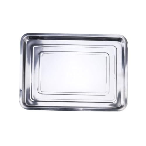 Cabilock ステンレス製グリルプレート 食洗機対応 耐久性良好 軽量滑らか調理トレー 多機能グリルパン キッチン用皿置き台