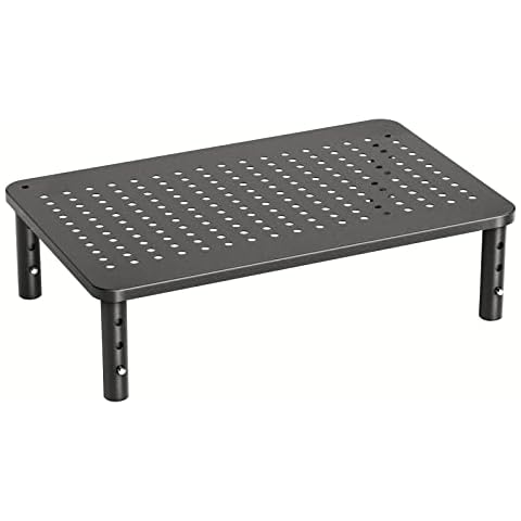HUANUO Monitor Stand, Monitor Stand Riser 3 Height Adjustable, Monitor Riser with Airflow Vents, Laptop Stand for Desk, Laptop Riser, Desk Organizer for Monitor, 15.6" Laptop, PC, Printer Cover