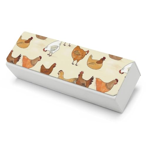 Étui à lunettes de soleil anti-rayures à motif de poules