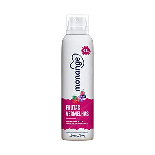 Desodorante Antitranspirante Aerosol Monange Frutas Vermelhas Sem Álcool 48H 150ml (Kit com 12)