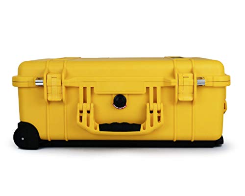 PELI 1510 Maleta trolley para equipaje de mano - estanca y robusta - para equipos fotográficos, IP67 impermeable al polvo, 27L de capacidad, hecha en Alemania, sin espuma, color amarillo - imagen 4