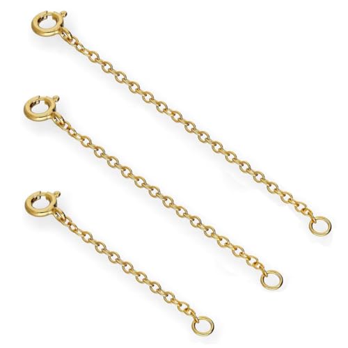 Gold Dipped Sterling Silver Train Chain Extender 4 Inches