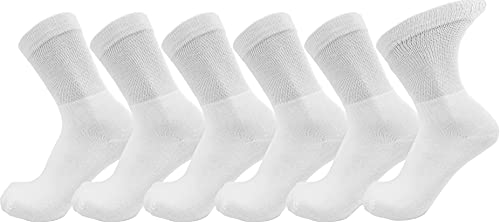 Bamboo Viscose Non-Binding Socks, 6 Pairs, Soft Loose Fitting Wide Calf, Mens Womens Unisex Bulk Pack
