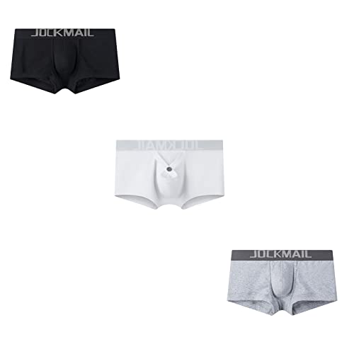 JOCKMAIL 3PCS/PACK Mens Boxer Briefs Men's Underwear Cotton Mens Boxers Ultra Soft Low Rise Underwear Mens Underwear
