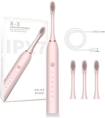 Image of X-3 Sonic Electric Toothbrush with 3 Brush Heads,