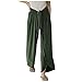 Pantalon Femmes Automne Ceinture Travaille Pantalons Stretchs sans Poche Jambe Large Casual Femme Vintage Long Solid Regular Élégante