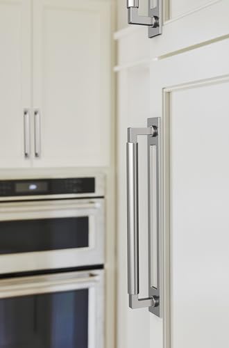 Image of Amerock Medora 8-13 /16 inch Polished Chrome Backplate | Decorative zinc cabinet hardware backplate designed to complement knobs and pulls while protecting cabinet surfaces