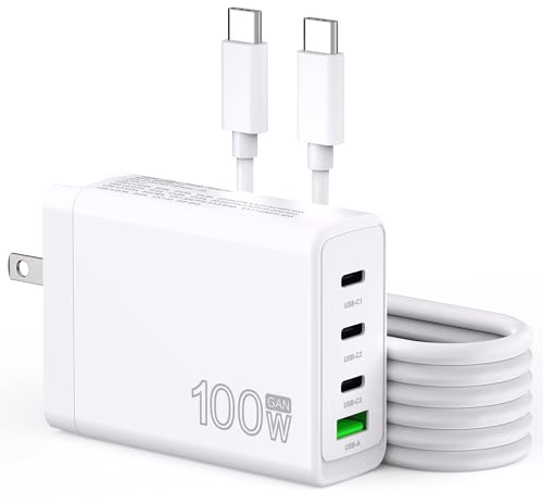 YOBVTBF 100W USB C Charger GaN 4 Port Type C Charging Station Hub Block Wall Charger Power Strip...