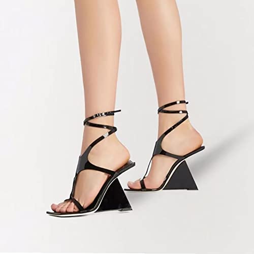 Sandales plate-forme de talon pompes peep toe de cheville chaussures d'été - 2
