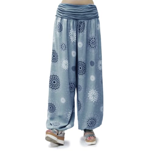 Glamexx24 Damen Haremshose leichte Pumphose Aladin-Hose Sarouelhose Yogapant Pluderhose Freizeithose Sommerhose