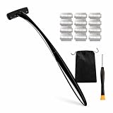 TOAKA Back Shaver For Men with Foldable Long Handle 17.9', Ergonomic DIY Back Hair Shaver with...