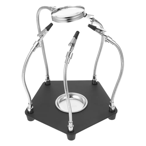 Ciieeo はんだ付け補助ツール 多機能ライト付き拡大鏡スタンド 放大?支架 フレキシブルアーム搭載 はんだごてホルダー 電子修理 精密作業