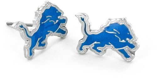 Aminco NFL Detroit Lions Logo Post Earrings Multicolor, 2.5