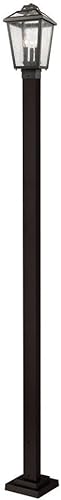 Z-Lite bayland 539al aire última intervensión Post Luz cuadrado con Post, Aluminio, Oil Rubbed Bronze