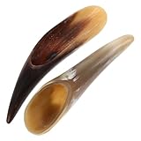 WRITWAA 2 Stück Tragbare Gesichts Schabstangen aus Natürlichem Ochsenhorn...