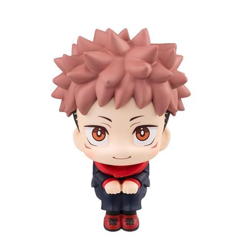 Puruuige Yuji Itadori Figura Estatua Anime Versión Q Figura de Megumi 9,5 cm Pose de Mirar Hacia Arriba Modelo Estatua PVC Linda Decoración de Pastel