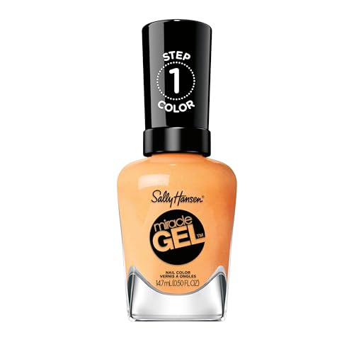 Sally Hansen Miracle Gel Nail Polish, 385 On the Horizon, Bright Orange