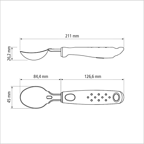 Concha para Sorvete Tramontina Utilitá com Lâmina em Aço Inox e Cabo de Polipropileno Preto